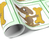 Papier Cadeau Noël de biscuit de chien (Coin rond)