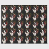 Papier Cadeau Noël de border collie (Plat)