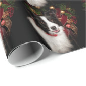 Papier Cadeau Noël de border collie (Coin rond)