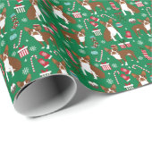 Papier Cadeau Noël de Boston Terrier Dog Liver (Coin rond)