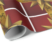 Papier Cadeau Noël de Bourgogne en or graphique (Coin rond)