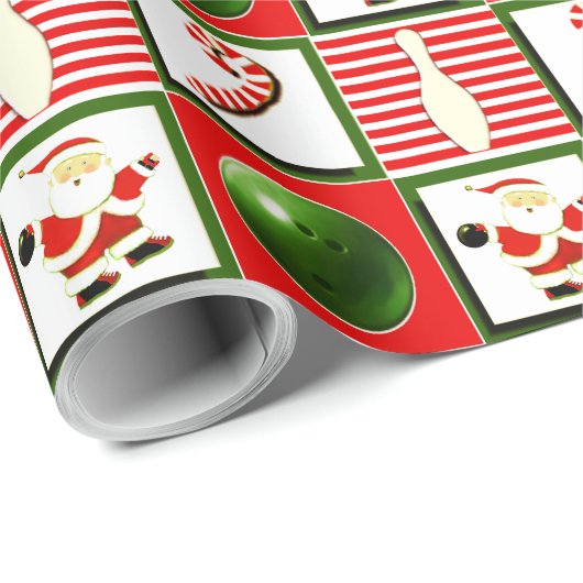 Papier Cadeau Noël de bowling (Coin rond)