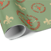 Papier Cadeau Noël de Cajun de gombo de joie de paix (Coin rond)