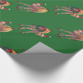 Papier Cadeau Noël De Camel Sur Vert (Coin)