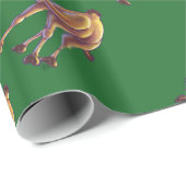 Papier Cadeau Noël De Camel Sur Vert (Coin rond)
