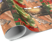 Papier Cadeau Noël de chat de minou du Bengale (Coin rond)