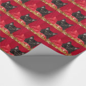 Papier Cadeau Noël de chat noir (Coin)