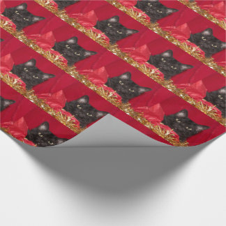 Papier Cadeau Noël de chat noir