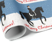Papier Cadeau Noël de cheval de dressage de Milou (Coin rond)