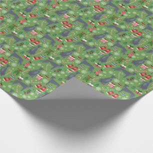 Papier Cadeau Noël de Chien gris