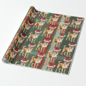 Papier Cadeau Noël de Chien Père Noël de Chien de Chihuahua (Déroulé)