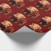 Papier Cadeau Noël de chiot de Pitbull (Coin)