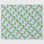 Papier Cadeau Noël de collage de ski (Plat)