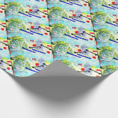 Papier Cadeau Noël de collage de ski (Coin)