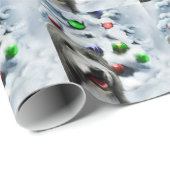 Papier Cadeau Noël de Collie barrée (Coin rond)