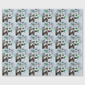 Papier Cadeau Noël de Collie barrée (Plat)