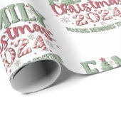 Papier Cadeau Noël de famille 2024 (Coin rond)