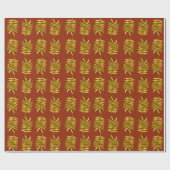 Papier Cadeau Noël de feuille d'automne cosy (Plat)
