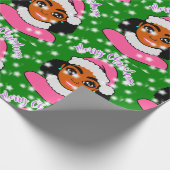Papier Cadeau Noël de fille mignonne Afro (Coin)