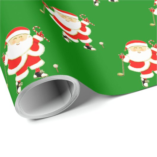 Papier Cadeau Noël de golf (Coin rond)