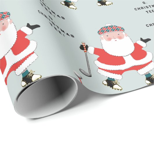 Papier Cadeau Noël de golf amusant (Coin rond)