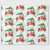 Papier Cadeau Noël de golf avec le Père Noël (Plat)