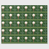 Papier Cadeau Noël de golf drôle (Plat)