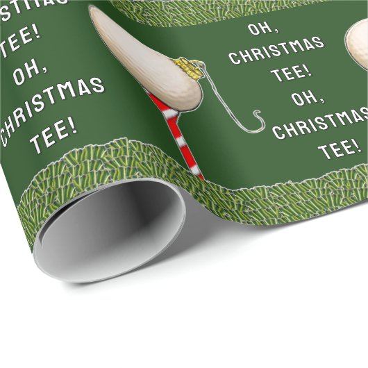 Papier Cadeau Noël de golf drôle (Coin rond)