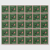 Papier Cadeau Noël de golf personnalisé (Plat)