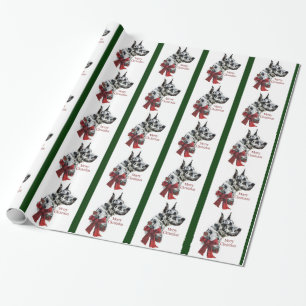 Papier Cadeau Noël de great dane de harlequin