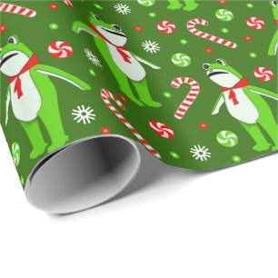 Papier Cadeau Noël de grenouille