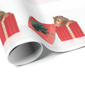 Papier Cadeau Noël de hamster (Coin rond)