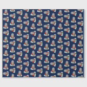 Papier Cadeau Noël de hausses de Père Noël de zombi (Plat)