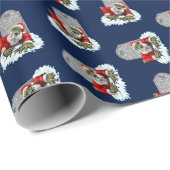 Papier Cadeau Noël de hausses de Père Noël de zombi (Coin rond)