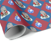 Papier Cadeau Noël de hausses de Père Noël de zombi (Coin rond)