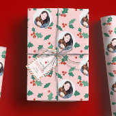 Papier Cadeau Noël de la belle photo rose