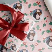 Papier Cadeau Noël de la belle photo rose