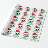 Papier Cadeau Noël de la chouette Noël personnalisé Rouge Vert v (Déroulé)