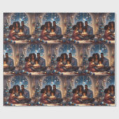 Papier Cadeau Noël de la famille noire (Plat)