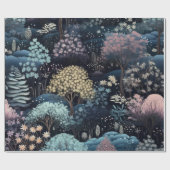 Papier Cadeau Noël de la Forêt d'hiver enchantée (Plat)