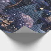 Papier Cadeau Noël de la forêt d'hiver enchantée (Coin)