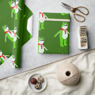Papier Cadeau Noël de la grenouille