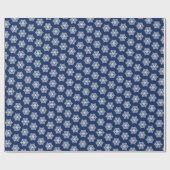Papier Cadeau Noël de la Marine Blue and White Snowflakes (Plat)