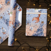 Papier Cadeau Noël de la mère | Stocker et Arbre bleu orange