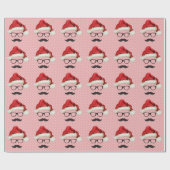 Papier Cadeau Noël de la Moustache Hipster (Plat)