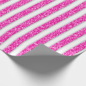 Papier Cadeau Noël de la Parties scintillant blanche rose (Coin)