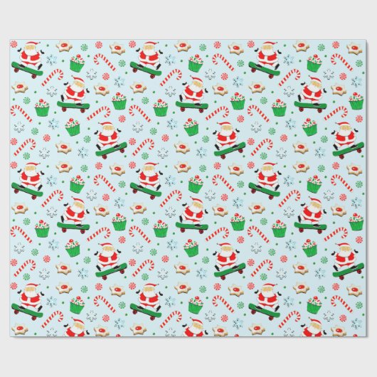 Papier Cadeau Noël de la planche à roulettes (Plat)