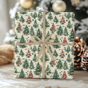 Papier Cadeau Noël de la Toile de pin Vintage victorienne