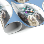 Papier Cadeau Noël de Labradoodle (Coin rond)