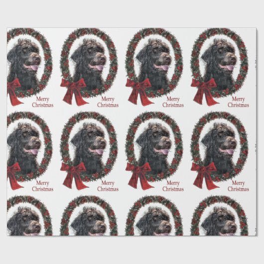 Papier Cadeau Noël de Labradoodle (Plat)